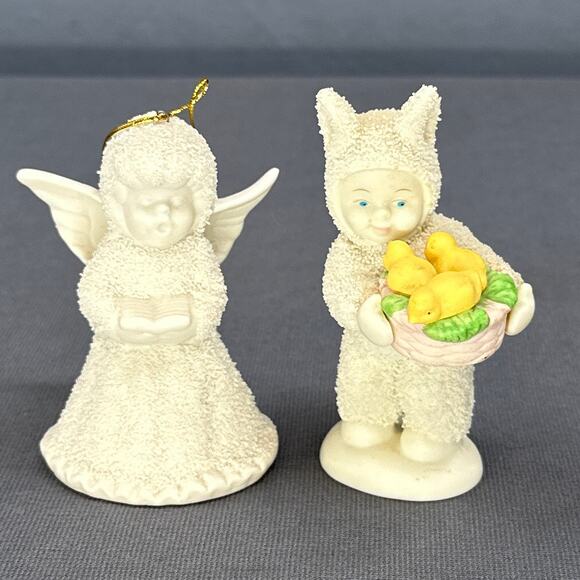 VTG Dept 56 Snowbabies A Basket of Joy Lincolnshirt Snowjade Angel Ornament Lot - Picture 10 of 16